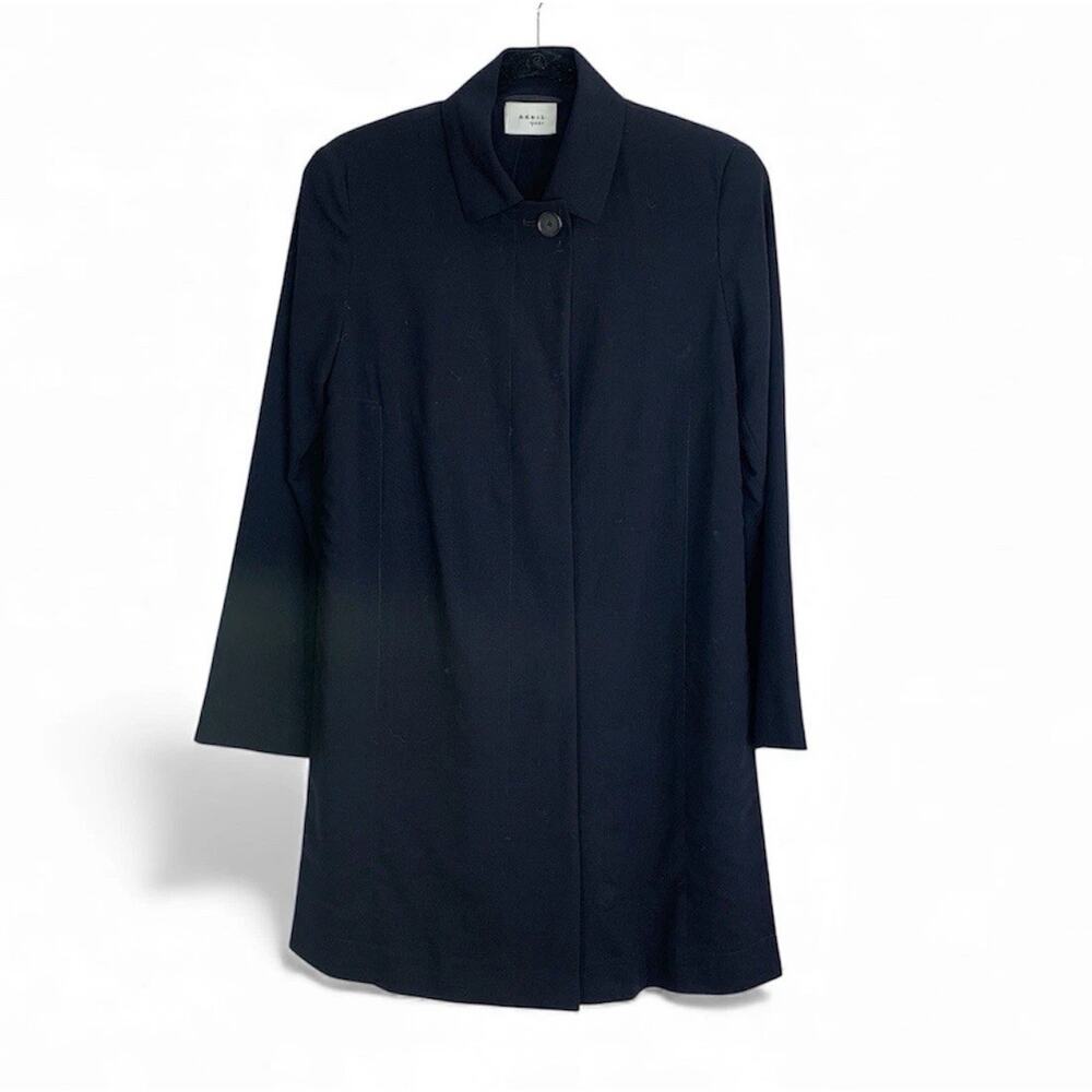 Akris Punto Women's Wool Coat Jacket US Size 8 Classic Minimalist Elegant Classy